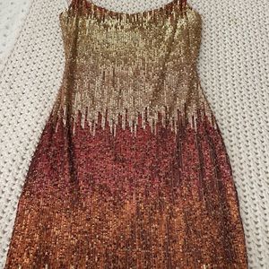 Stunning sexy gold gradient mini dress! Work once! Enjoy it! I did! Super fun